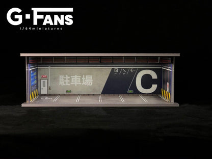 G-Fans 1/64 Japan Car Park LED Light Diorama with acrylic cover