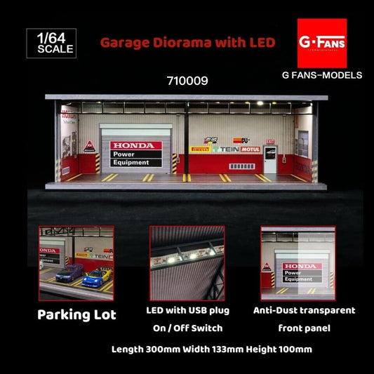 G-Fans 1/64 Honda Garage Car Park LED light Diorama w/ acrylic cover