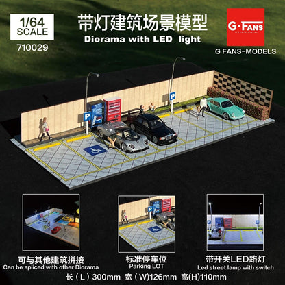 G-Fans 1/64 Outdoor Garden Car Park Parking Lot LED Diorama (710029)