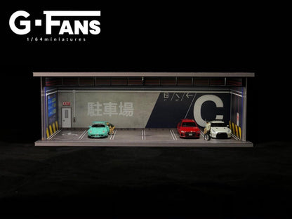G-Fans 1/64 Japan Car Park LED Light Diorama with acrylic cover