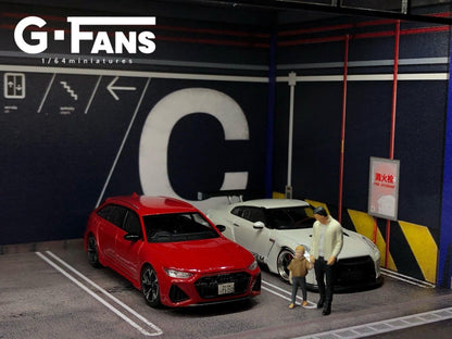 G-Fans 1/64 Japan Car Park LED Light Diorama with acrylic cover