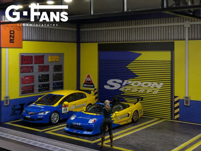 G-Fans 1/64 Spoon Garage Car Park LED Light Diorama w/ acrylic cover
