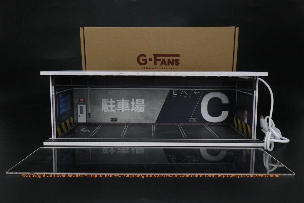 G-Fans 1/64 Japan Car Park LED Light Diorama with acrylic cover