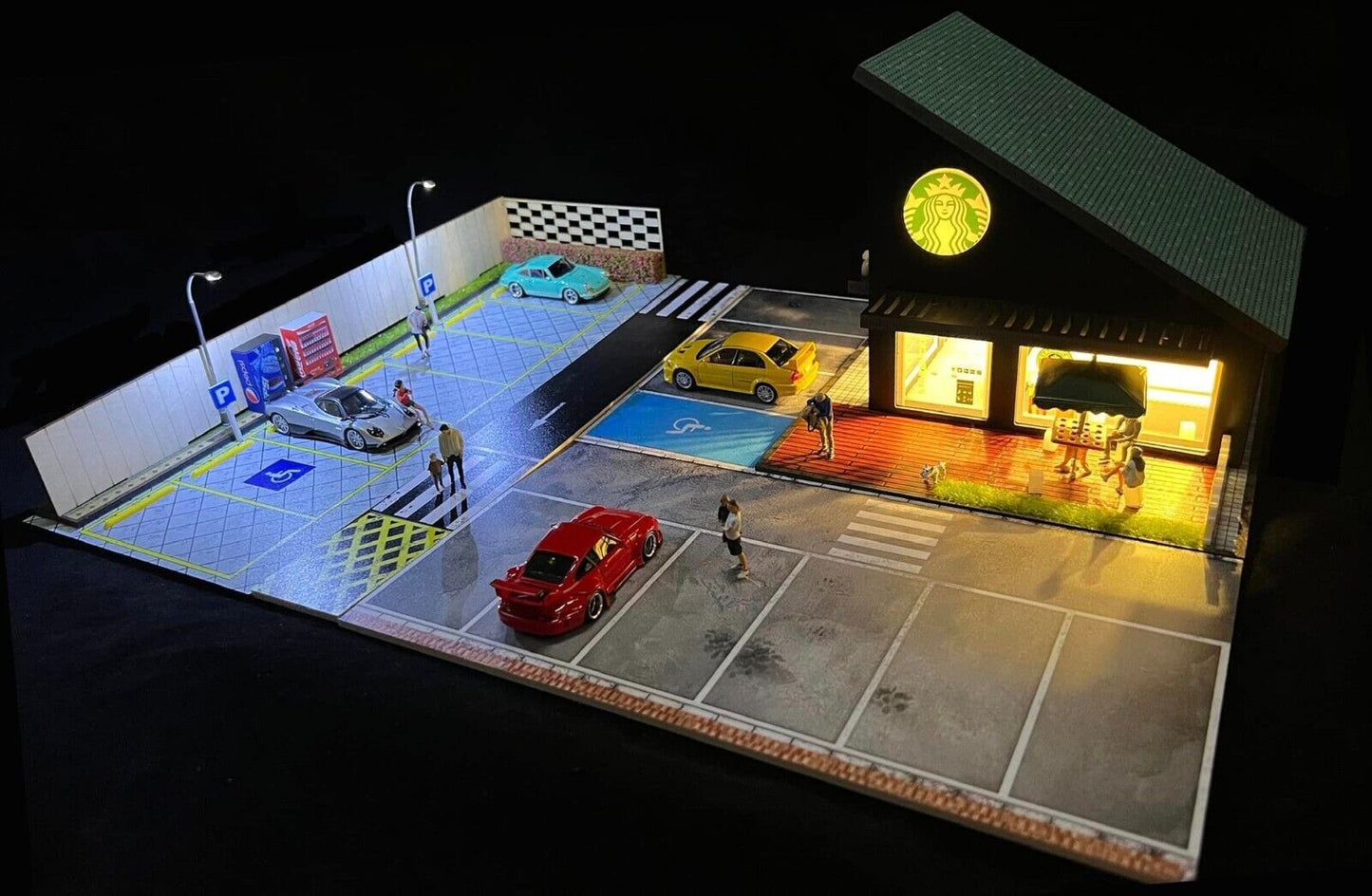 G-Fans 1/64 Outdoor Garden Car Park Parking Lot LED Diorama (710029)
