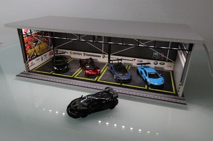 G-Fans 1/64 Super Cars Car Park Garage LED light Diorama w/ acrylic cover