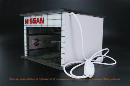G-Fans 1/64 Nisan Double Levels Garage LED Light Diorama with acrylic cover