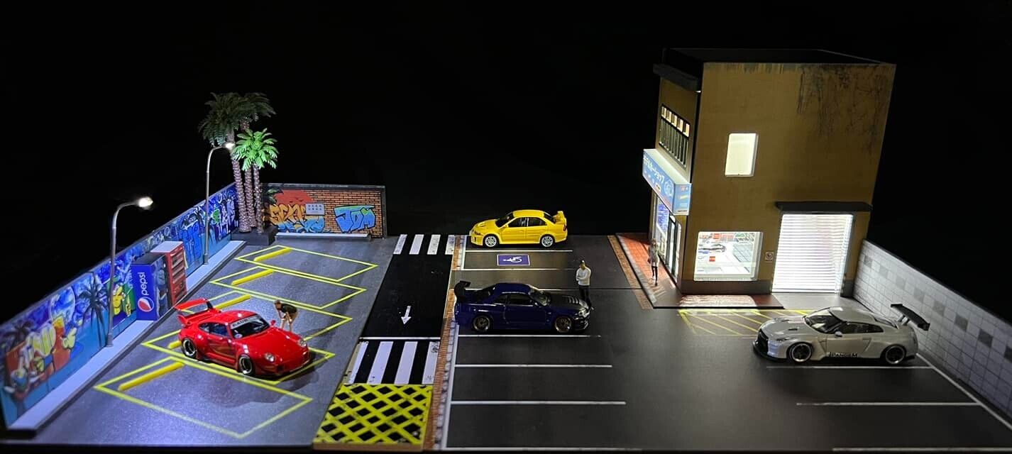 G-Fans 1/64 Outdoor Car Park Parking Lot LED Light Diorama (710027)