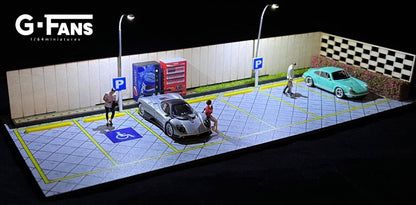 G-Fans 1/64 Outdoor Garden Car Park Parking Lot LED Diorama (710029)