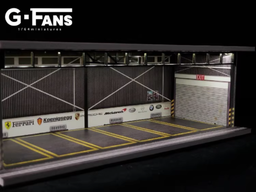 G-Fans 1/64 Super Cars Car Park Garage LED light Diorama w/ acrylic cover