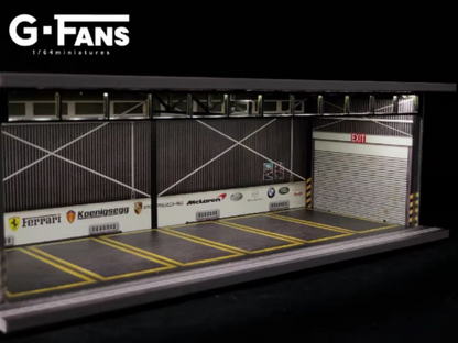 G-Fans 1/64 Super Cars Car Park Garage LED light Diorama w/ acrylic cover